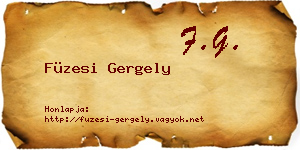 Füzesi Gergely névjegykártya